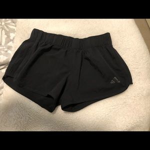 Adidas all black running shorts (reflective logo)